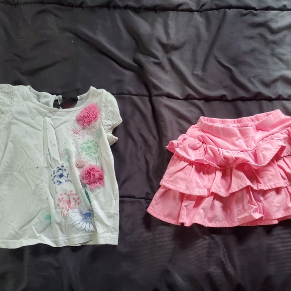 girl 3t white top with pink skort - Picture 1 of 3